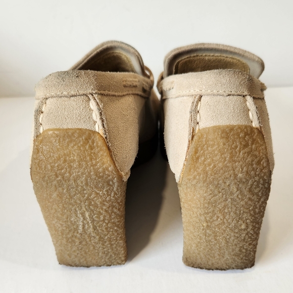 Vintage 90s Y2K Candies Platform Loafer Shoes Women 7 Chunky Suede Heel RARE - Picture 4 of 9